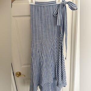 1. State Striped Wrap Skirt